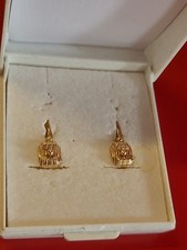 Ancienne boucles d'oreilles dormeuses or  18k tête d'aigle 