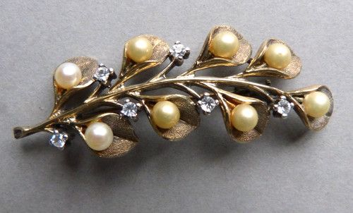 Fleur broche vermeil argent - fleur,