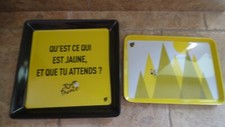 LOT TOUR DE FRANCE CYCLISME CYCLISTE 2 PLATEAUX SERVICE NEUF ALPES HUEZ VENTOUX