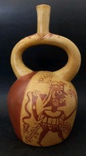 Rare Vase Etrier Mochica Pérou Précolombien Antique Pre Columbian Peruvian 