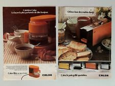 LOT 2 PUBLICITES ANNEES 70 - CAFETIERE - GRILLE PAIN - CALOR - VINTAGE ORANGE