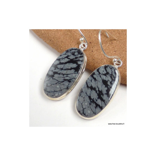 Boucles oreilles obsidienne - boucles, d'oreilles