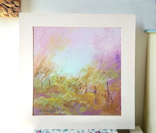 Tableau pastel original - , signé