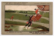AVIATION Aérostation ballon dirigeable La descente de ballon carte publicitaire