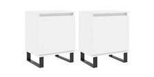  Tables de chevet 2 pcs blanc