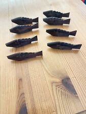 service de 8 repose couteaux couverts en bois sculpté poisson AFRIQUE