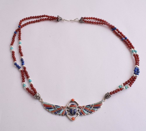 Collier scarabée ailé - ,