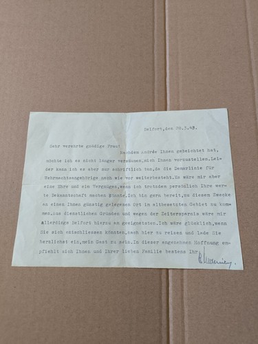 Rare lettre officier allemand - officier,