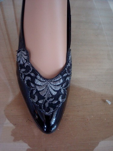 Escarpin cuir verni noir - verni,