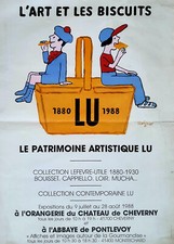SAVIGNAC - ORIGINAL EXHIBITION POSTER - ART ET BISCUITS LU -AFFICHE -  1988