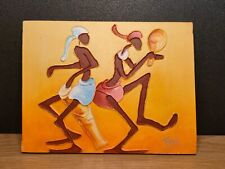 Tableau, toile signée FANO peinture originale, thème Afrique, décoration 