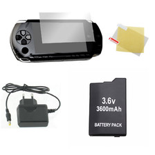 Pack Démarrage PSP 1000 1004 : Chargeur Secteur, Batterie et Film protection