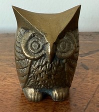 Vintage Gilded Brass Owl (7cm
