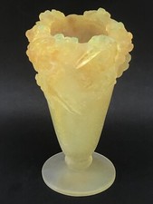 Sublime GRAND VASE signé DAUM FRANCE modèle MIMOSA en pâte de verre TTBE 21,5 cm