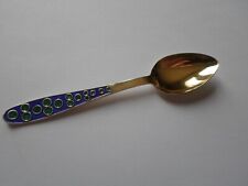 ancienne cuillère russe à caviar en vermeil et émaillée