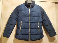 Doudoune matelassée Zara fille 10 ans, bleu marine, polyester.