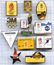 Lot Pin's JO jeux olympiques Olympic games Albertville 1992 3M Alcatel GASPARD