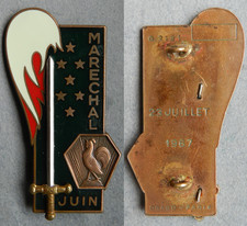 JUIN, MARÉCHAL, ESM SAINT CYR, DOS LISSE GRAVÉ, DATE AU DOS - DRAGO PARIS