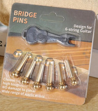 X6 CHEVILLE CLOU de CHEVALET POUR GUITARE ACOUSTIQUE LOT DE 6 bridge pins