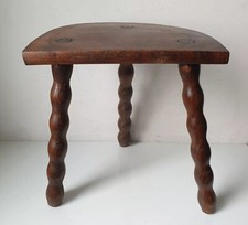 ancien tabouret ferme tripode bois brut sellette gueridon no charlotte perriand