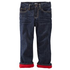 OshKosh B'Gosh Toddler Boys Fleece-Lined Jeans Sz 18M in Dark Wash Denim