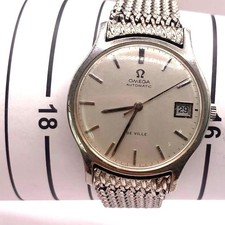 Omega De Ville Date Argent Automatique Montre Hommes Authentique Travail