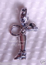 Cavalière Authentique Pandora Argent Equitation Botte / Fer / Cheval Brossé