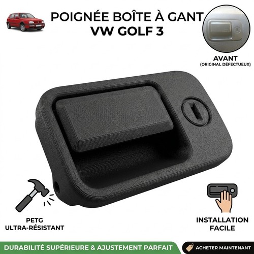 Poignée boîte gants vw - boîte,