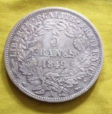 Pièce 5 Francs Argent Cérès 1849  À TTB