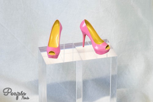 Escarpin peep toe - peep, rose