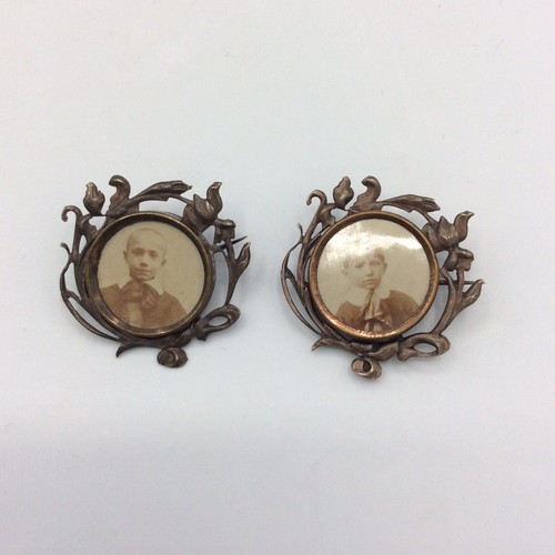 Paire broches porte photo - porte,