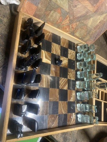 Echiquier verre onyx - echiquier,