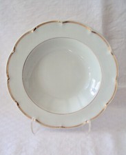 ASSIETTE CREUSE DECOR RUBAN OR THEODORE HAVILAND CELADON CHINA
