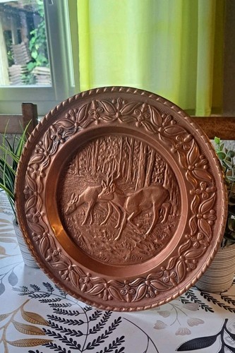 Assiette décorative cuivre - décorative, en