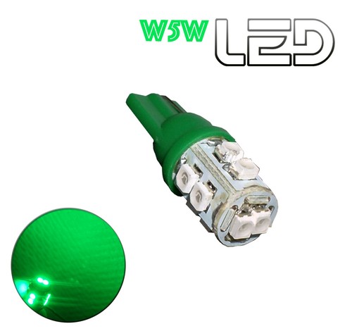 Ampoule w5w t10 led vert - 1,