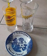 LOT DE 10 VERRES SCHWEPPES + COUPELLE