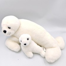 Peluche Phoque blanc avec bébé 3D PROMOTION - 35766