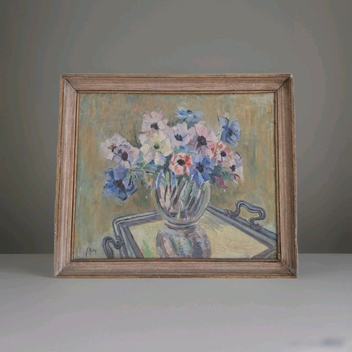 Peinture ancienne huile fleurs - ancienne,
