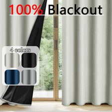 Rideau De Fenêtre À Œillets Occultant Thermique À Doublure Solide 2 Tailles /