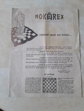 Mokarex Règles du jeu d'échec Mokarex  1961 - 4 pages