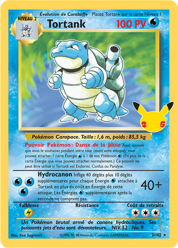 Carte pokémon tortank 102 - pokémon,