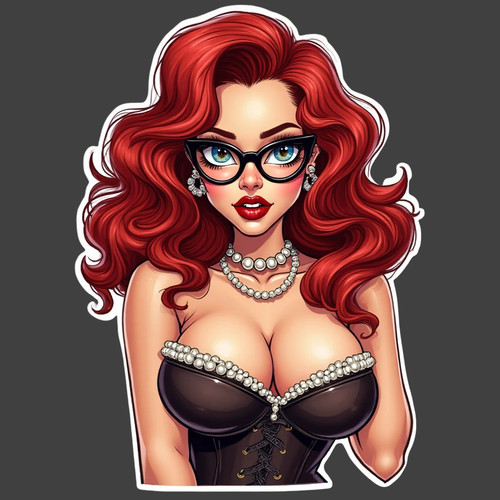 Pinup girl sticker vinyl - , decal