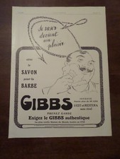 Publicité ancienne juin 1919 savon barbe GIBBS Paris Pub 29.5x41