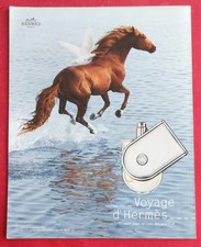 Pub de presse: Parfum VOYAGE de HERMES Paris Cheval Colombe - Roquefort Papillon