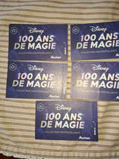 LOT DE 5 CARTES DISNEY 100 ANS DE MAGIE AUCHAN COLLECTION D'AUTOCOLLANTS