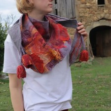 Echarp bohéme en laine 100%