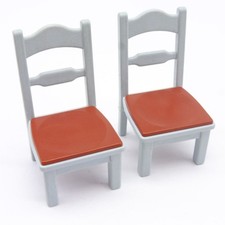 9709 Playmobil Lot de 2 Chaises Cuisine 1900 5322 Jaunie et Sale