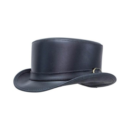 Chapeau cuir marron foncé - cuir,