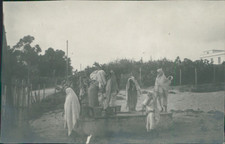 Maroc, Tanger, Femmes à la Fontaine  Vintage silver print. Vintage Morocco. Tang
