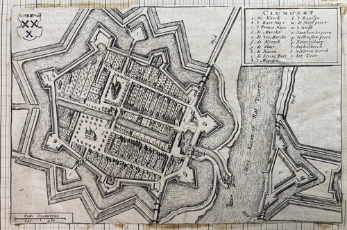 Gravure carte plan klundert - gravure,